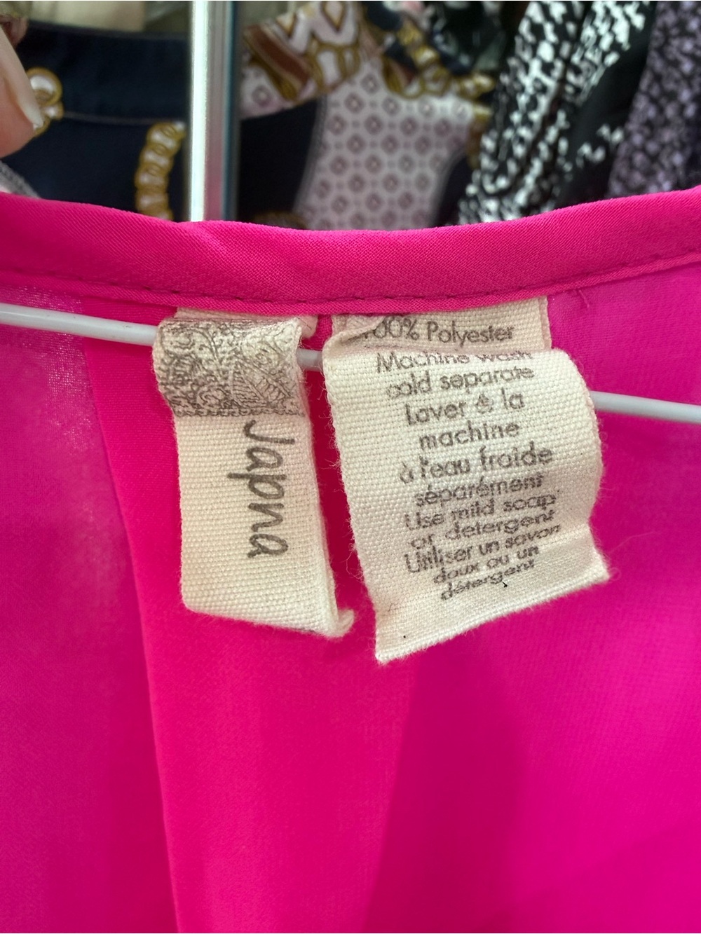 Japna Bright Pink Sheer High-Low Blouse – Size L - Picture 2 of 5